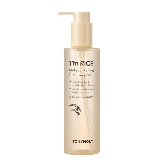 TONYMOLY I'm Rice Oil Cleanser - Korean PHA Makeup Remover, Non-Comedogenic