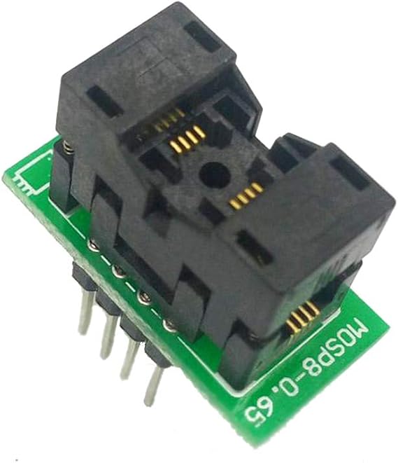 Taidacent Programming Holder MSOP8 to DIP8 Programming Socket PCB Board SSOP8 Programming Seat Test Socket MSOP8-0.65 Universal Burner Socket