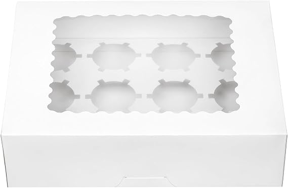 Pre-folded 12 count Cupcake Boxes, 10-Set Cupcake Container with Window Transport Holders Holding 72 pastry Box for Birthday, Holiday, Party Bakery Supplies 32.5cm x 25cm x 9cm (10)