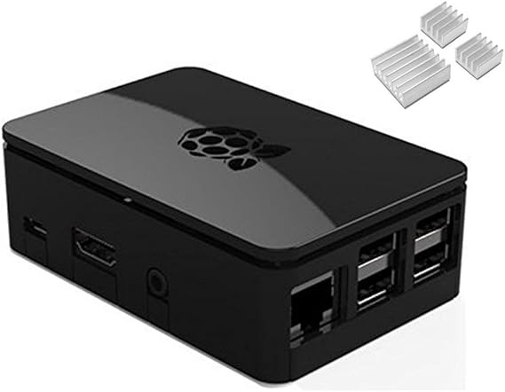 Black Protective Case/Box/Enclosure for Raspberry Pi Model B/ 2/3 with Aluminum Heatsink Cooler - Access to All Ports