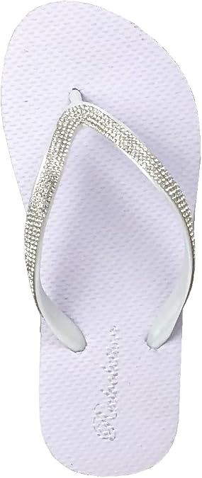 REDVOLUTION Girls' Rhinestone Sandals Platform T-Strap Jewel Sandals Beach Flip Flop