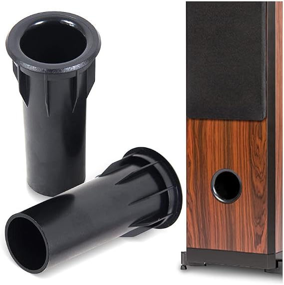 2 Pcs Black Port Tube Bass Reflex Port Tube Subwoofer Bass Port Hole Tube Bass Reflex Speaker Vent Port Components for Home Speakers