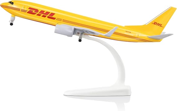 Lose Fun Park 1/300 Diecast Model Airplane DHL Airplane Model Boeing 737 Plane Model Plane for Collections & Gifts