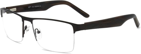 RICH MODE Fashion glasses men clear lens ultra light non prescription eyeglasses semi rimless spectacles slim eyewear black