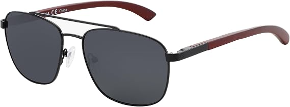 ZENOTTIC Aviator Polarized Sunglasses Men: Wood UV400 Protection Driving | Lightweight Wooden Metal Frame, HD TAC Lens, Scratch Resistant, Anti-allergic Adjustable Silicone Nose Pads, Gift Box