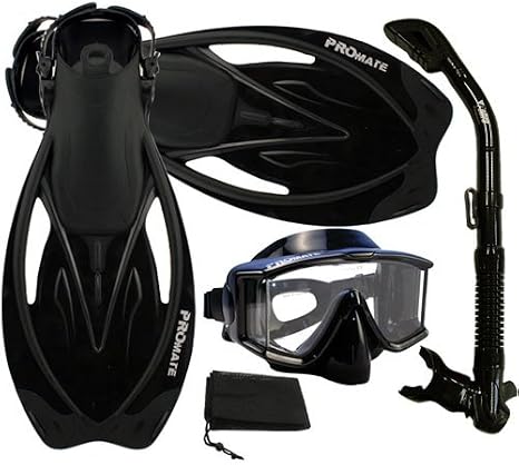 Promate Snorkeling Fins Panoramic Purge Mask Dry Snorkel Set