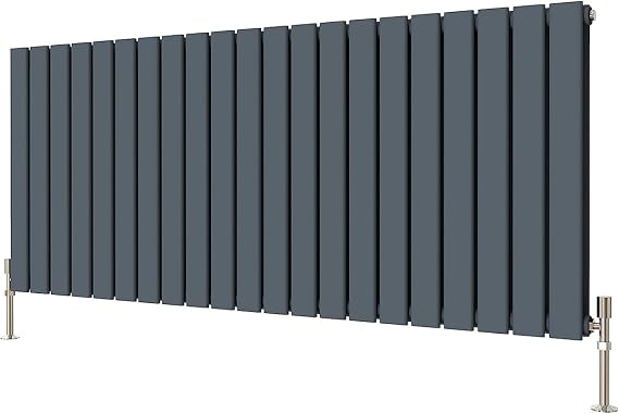 Horizontal Flat Panel Radiator 600x1428mm Anthracite Matt Grey Double Design RAD Central Heating