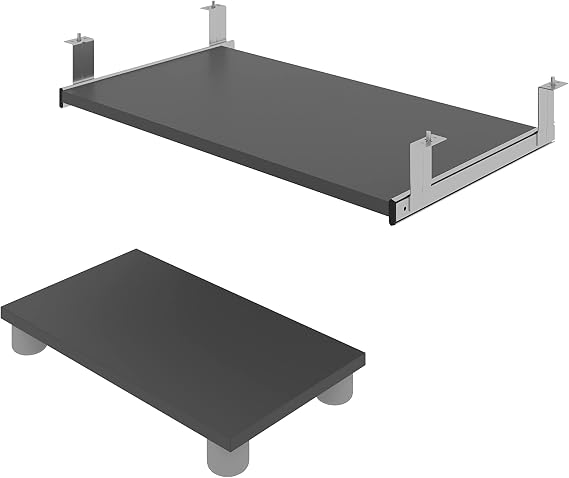 Bestar Connexion 27W Keyboard Tray and CPU Stand in Slate