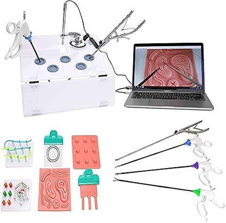 Laparoscopic Training Kit - Complete Set with Instruments for Medical Surgery Practice, Ideal for Doctors and Students