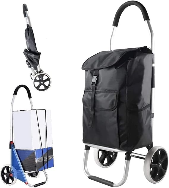 foldable shopping trolley Cart with wheels Folding Shopping Trolley Cart Shopping Trolley ，Foldable Shopping Cart With Waterproof Bag ，44L Large Capacity Multifunctional Luggage Cart With Wheels,Load
