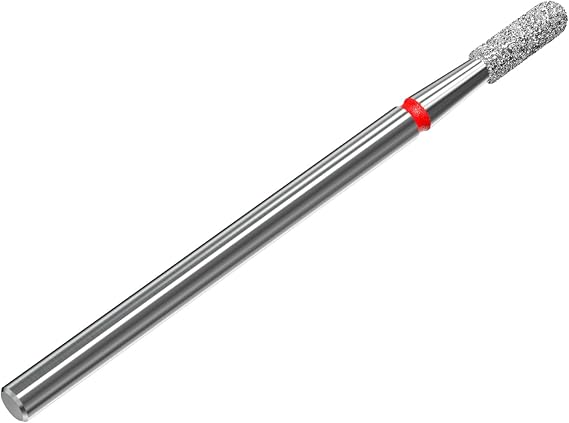 STALEKS PRO - Diamond Bit - Rounded Cylinder (Red Ring) I Attachment for Nail Cutters I Grinding Attachment for Electric Grinding Equipment I Nail Drill Bit for Apparative Manicures and Pedicures