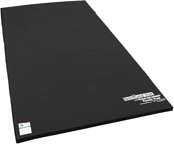 Tumbl Trak Rebound Red Mat with 2-Sided Hook and Loop Fasteners, Black