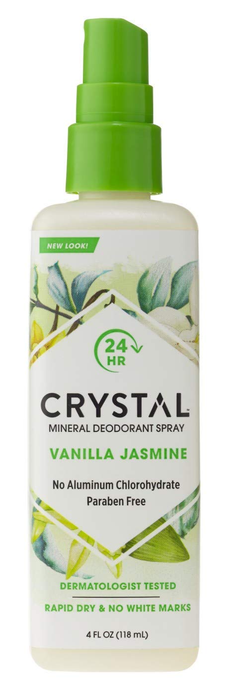 Crystal Deodorant Spray 4 Ounce Vanilla & Jasmine Pack of 3