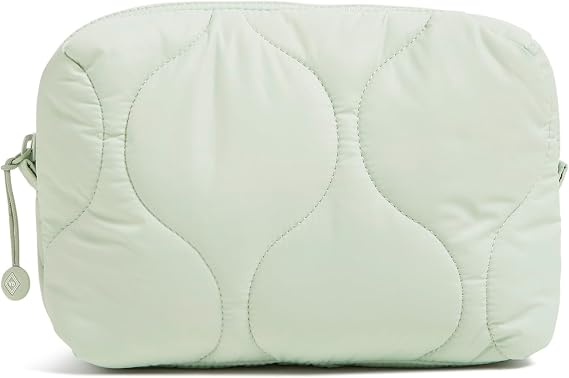 Vera Bradley Women's Featherweight Medium Cosmetic Makeup Organizer Bag, Calm Mint, One Size