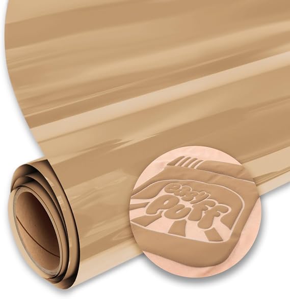 SISER Easy Puff HTV 12''x1yd - 3D Puffy Heat Transfer Vinyl (Beige)