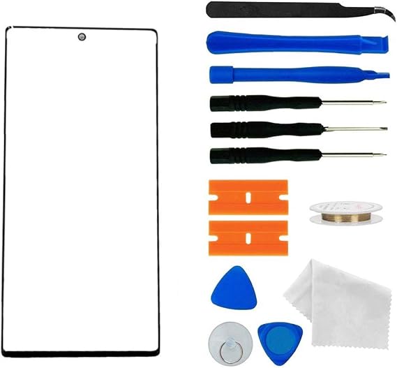 Galaxy Note 10+ Plus Front Glass Replacement Kit,6.8 Inch Replacement Screen Lens Glass for Samsung Galaxy Note 10+ Plus Repair Kit with Adhesive and Tools
