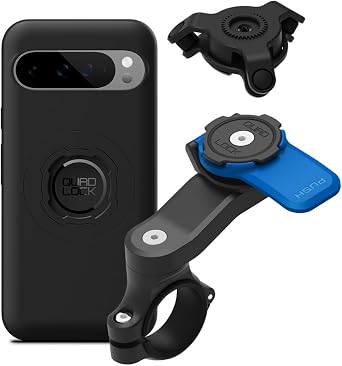 Quad Lock Motorcycle Handlebar Mount Kit with Vibration Dampener and MAG Phone Case for Google Pixel 9 Pro XL