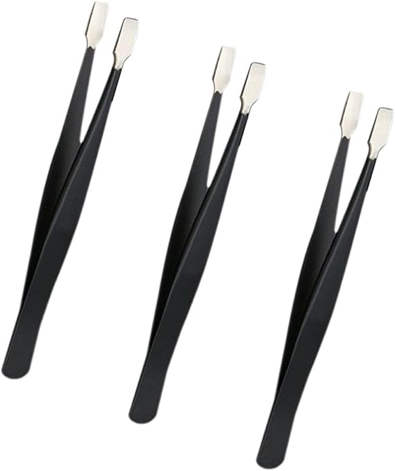 3pcs Stainless Steel Tweezers for Eyelash Application and Crafts