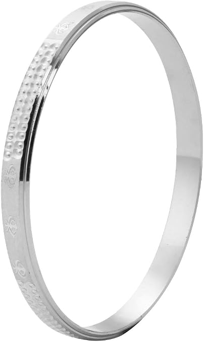 BISMAADH Amritsar Silver Khanda Design Punjabi Kada Bracelet for Mens & Womens...