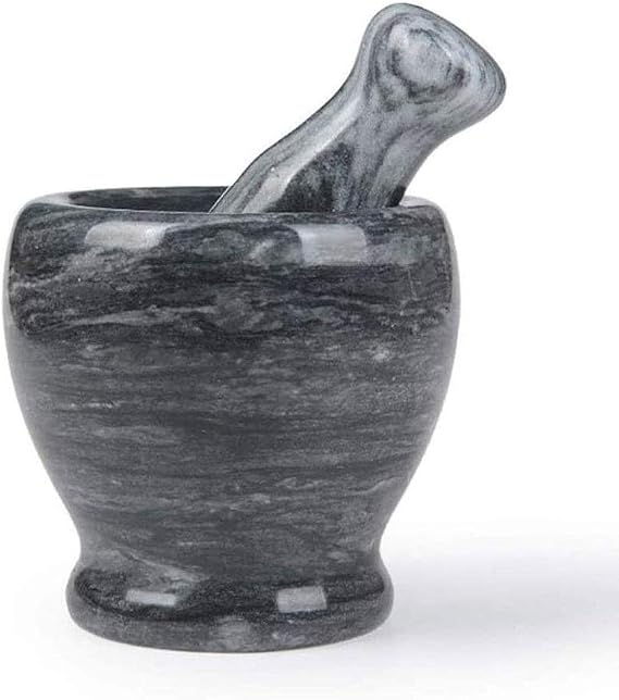 Mortar and Pestle Set Marble - Pestle and Mortar Bowl Solid Stone Grinder Pestle, Natural Marble Stone
