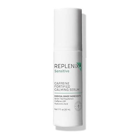 Replenix Medical-Grade Caffeine Fortified Calming Face Serum with Hyaluronic Acid for Sensitive Skin (1 Fl. Oz)
