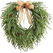 Christmas Wreaths for Front Door 20in Artificial Bow Pinecones Norfolk Pine Wreath for Mantel Wall Holiday Winter Decor Norfolk Pine Wreath, Christmas Wreaths for Front Door, Wreat