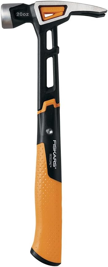 Fiskars Pro IsoCore 16" Framing Hammer, Shock-Absorbing Grip, 20oz