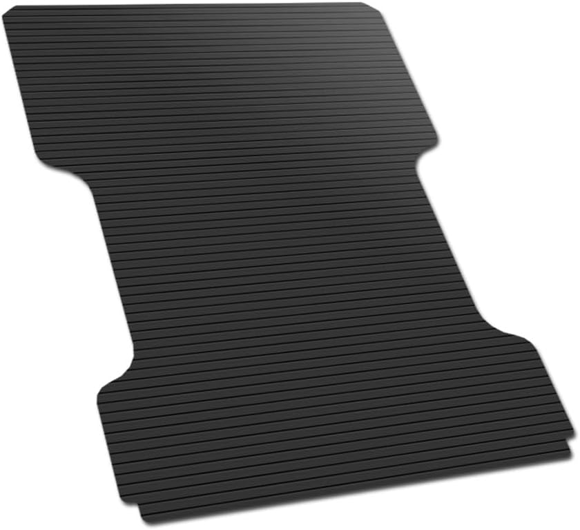 Black Rubber Horizontal Line Truck Bed Floor Mat Liner v2 Compatible with 20-23 Chevy Silverado GMC Sierra 2500 HD  3500 HD 8 Feet 98.2 Long Bed