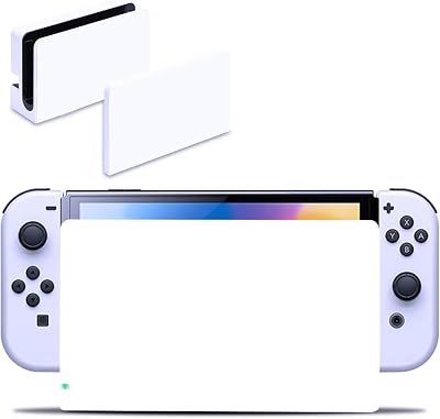 Custom Faceplate Cover for Nintendo Switch OLED Charging Dock, Anti-Scratch Switch OLED Dock Cover Clear Hard PC Replacement Shell for Switch OLED Charging Dock, White