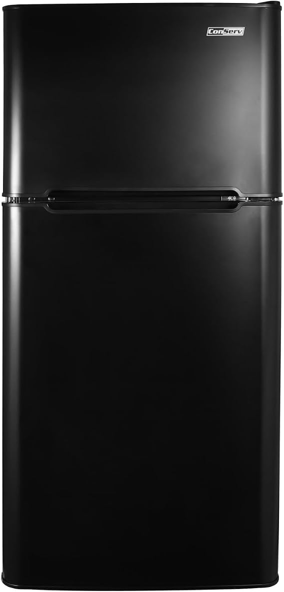 Equator Advanced Appliances Conserv 19in STAINLESS Compact 2 Door Refrigerator 4.5cf Reversible Door 110V In Black