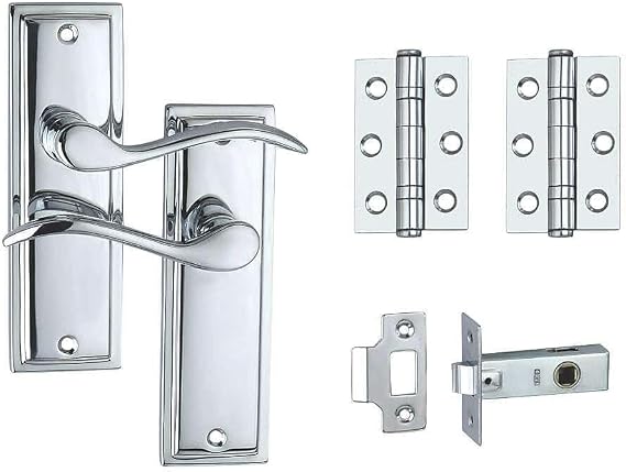 Designer Levers Berkeley Modern Design Lever Door Handle, Polished Chrome