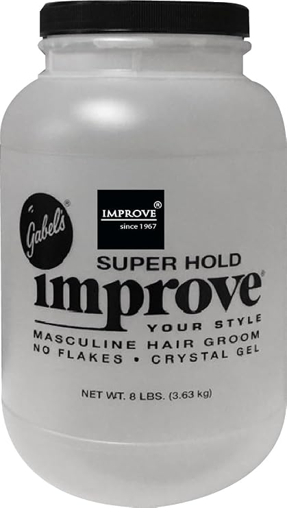 Improve Gabel's Styling Gel Clear 8 lbs Authentic Gabel's Manufacturer Direct has Gabel's logo in black label on the jar