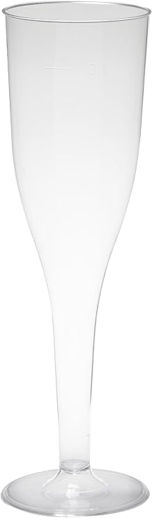 Papstar 10 Glasses for champagne, PS, 0,1 l, 5,1 cm, 17 cm, crystal clear, one-piece, 12194