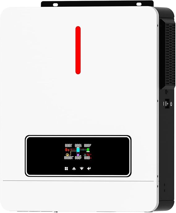 Xijia 3600VA MPPT Hybrid Inverter 3600W Pure Sine Wave Power Inverter with 120A MPPT Solar Charger DC 24V to AC 110V 60HZ Solar Converter,Reliable Off-Grid Power for Home, Farm, RV, and Cabin