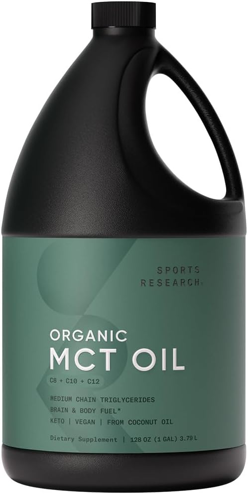 Sports Research Organic Coconut MCT Oil 128oz, Unflavored