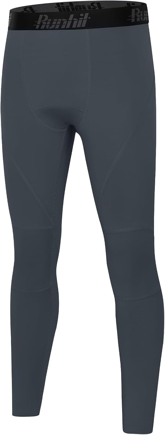Runhit Boys Compression Leggings Youth Athletic Tights Basketball Compression Pants Boys Base Layer Pants Sports Legging