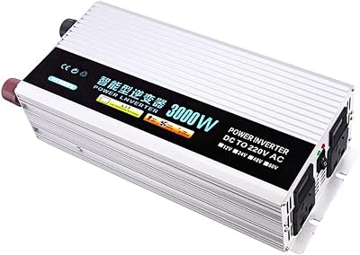 3000 Watt Pure Sine Wave Inverter DC 12V24V to 220V AC Converter with 2 AC Outlets, Power Inverter for Home, Car, RV, Camping, Off-Grid Solar Systems24V-220V