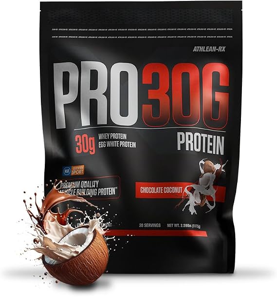 ATHLEAN-X PRO-30G, Premium Whey Protein Isolate Powder, Chocolate Coconut, Gluten-Free, Low Sugar, 30g of High Protein Powder for Muscle Recovery & Growth
