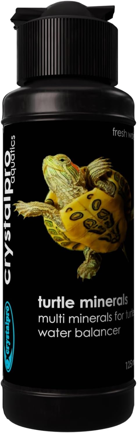 Crystalpro Turtle Minerals 4.22 Oz - Helps Grow a Better Shell and Improves General Health - Mineral Additive for Turtles- Aquarium Salt for Freshwater Tanks - Calcium for Turtle