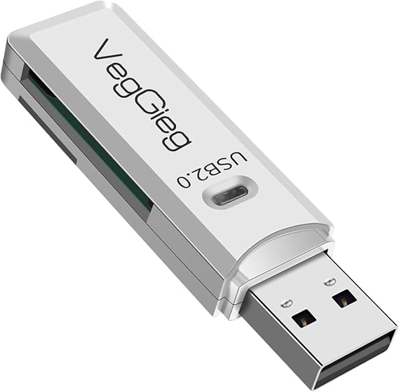 VegGieg USB 2.0 SD ve Micro SD Hafıza Kart Okuyucu Beyaz