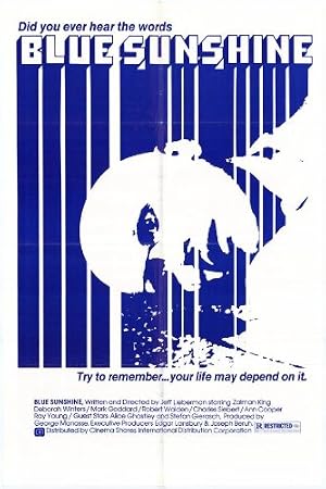 Blue Sunshine Poster 27x40 Zalman King Deborah Winters Mark Goddard