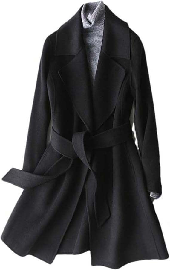 JYHBHMZG double faced cashmere coat for women a mid length woolen coat for women