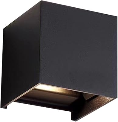 Garosa LED Outdoor Wall Light Up & Down Modern Design 6W Black Exterior for Porch Staircase Corridor & Living Room Lighting