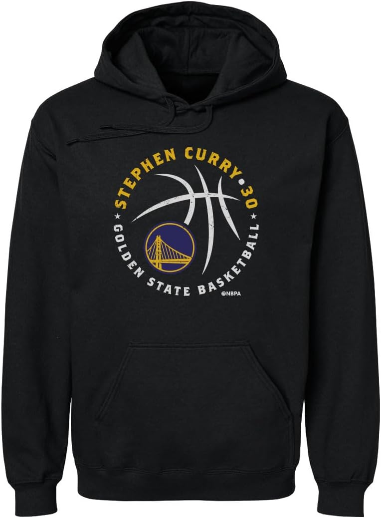 500 LEVEL Steph Curry Golden State Warriors Men's Hoodie Sweatshirt - Steph Curry Golden State Warriors Player Ball WHT