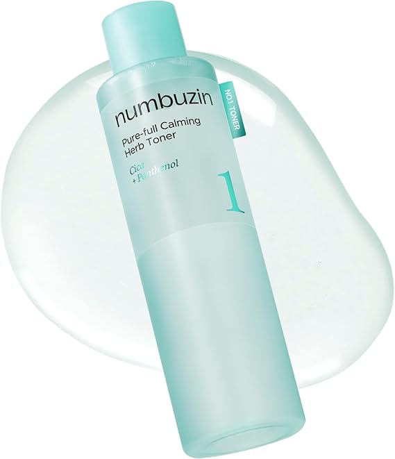 numbuzin No.1 Toner | Pure-Full Calming Herb Toner | Breakouts, Redness, Excess Oil Control | Centella Asiatica, Heartleaf, Licorice Root | Acne-Prone, Sensitive Skin | 10.14 fl. oz.
