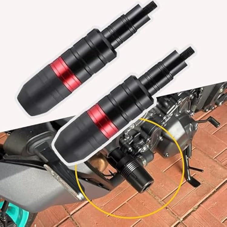 Motorcycle Frame Sliders for Suzuki Boulevard M109R Intruder VZR1800 M1800R, Aluminum Motorcycle Engine Guard Protector, Exhaust Anti Crash Accessories,B-Red