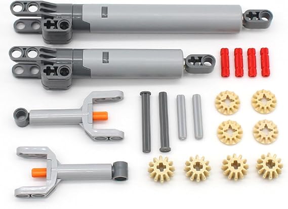 22PCS MOC Push Rod Set Technical Parts Gears Large Putter Linear Actuator Holder Axle and Pin Connectors 40918 92693 61927 61904