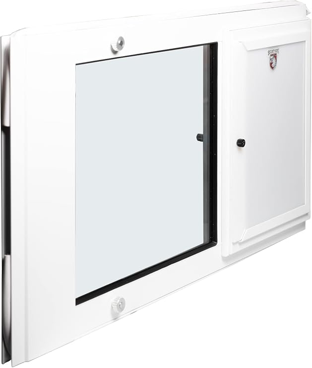 Standard Pet Door Insert for Window - Multiple Sizes, Customizable Widths - Easy Tension-Mounted Installation - Durable Aluminum Frame - Cat Door for Windows