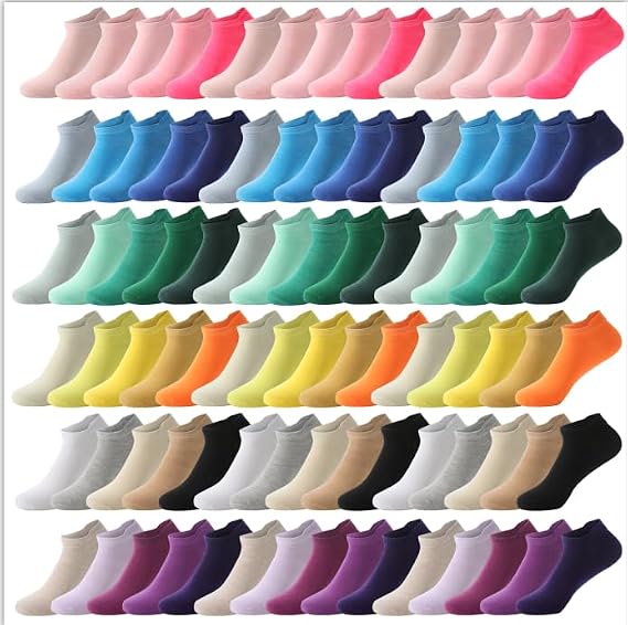 Sophproton 150 Pairs Womens Ankle Socks Colorful Low Cut Ankle Socks With Tab Lightweight Sports Athletic Socks Bulk for Women Men