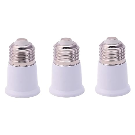 E26 Socket Extender - Standard Medium Base, 2.56 inch Extension Socket Adapter,Light Bulb Socket Extension, Lamp Holder Adapter (3 Pack)